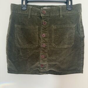 SO Kids Youth Olive Green Corduroy Skirt Size 14